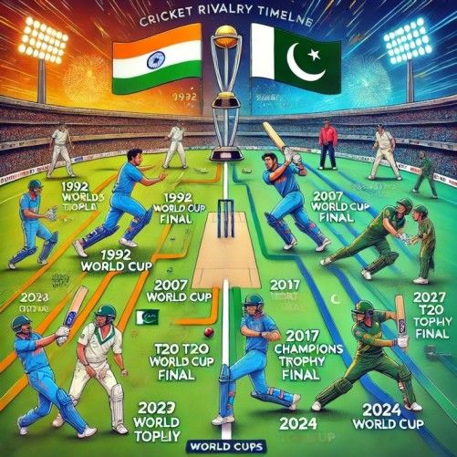 India national cricket team vs Pakistan national cricket team Timeline: The Complete Rivalry History